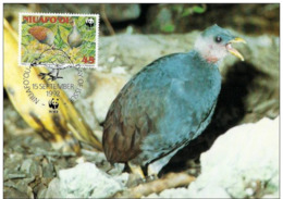 Niuafo'ou : CM Carte Maximum WWF Oiseau Megapodius Pritchardii Megapode Grossfusshuhn - Tonga