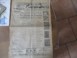 PICARDIE SPORTS DU 3 AOÛT 1924 JOURNAL SPORTIF DU NORD DE LA FRANCE LE CIRCUIT DE PICARDIE A LONGUEAU PLUS DE 100 COURRE - Picardie - Nord-Pas-de-Calais