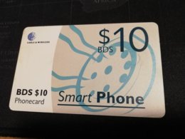 BARBADOS   $10- SMART PHONE  CHIPCARD  Fine Used Card  ** 398 ** - Barbados (Barbuda)