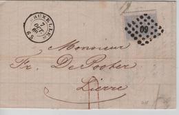 REF552/ TP 18 S/LAC Situation Du Compte C.Bruxelles 7/10/1869 LOS PTS 60 > Lierre C.d'arrivée 8/10/69 - Postmarks - Points