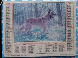 CALENDRIER DU FACTEUR ALMANACH CHIEN MALINOIS SETTER IRLANDAIS 1983 - Grand Format : 1991-00