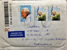 Poland, Registered Circulated Cover To Portugal, "Famous People", "Popes", "Pope John Paul II", 2011 - Brieven En Documenten