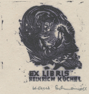 Ex Libris Heinrich Küchel - Hans Schmandt (1920-1993) Gesigneerde Houtsnede - Exlibris