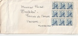 Envelope From United States Of  America To Morocco. Tangiers.  With 9 Stamps Washington 5 C. 1966. Average Condition. - George Washington