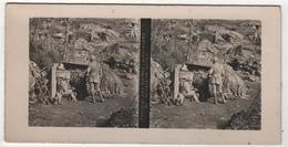 Photo Stereo Militaria Guerre WWI Tranchées Chemin Des Dames Positions De 2ème Ligne Poilus - Stereoscopic
