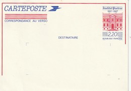 France. Carte-poste Pré-affranchie. Centenaire De L'Institut Pasteur. 1887-1987. Etat Moyen. - Santé
