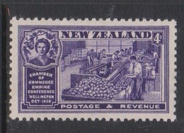 New Zealand SG 596 1936 Commerce Congress,Four Pence Violet, Mint Never Hinged - Ungebraucht