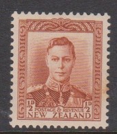 New Zealand SG 604 1938 King George VI,half Penny  Orange Brown,toned Perf, Mint Hinged - Ungebraucht