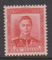 New Zealand SG 605 1938 King George VI,One Penny Scarlet, Mint Hinged - Ongebruikt