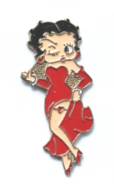 Pin's BETTY BOOP La Pin'up - Robe Rouge Et Jarretiére Coeur - J247 - BD