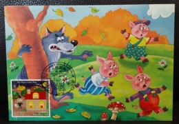 The Three Little Pigs Folklore Child Story 2015 Hong Kong Maximum Card MC Type B - Cartoline Maximum