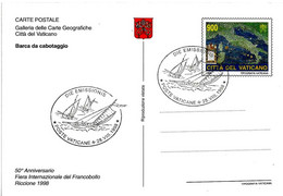 VATICANO - 1998 50° Fiera Francobollo RICCIONE - 3 Barche Da Cabotaggio Su Cartolina Postale CP - 3154 - Covers & Documents