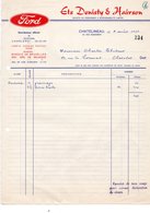 Ets. DENISTY & HAIRSON - FORD DISTRIBUTEUR OFFICIEL - CHÂTELINEAU - 31 AOUT 1964. - Cars