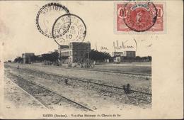 YT 5 AOF Haut Sénégal Niger CAD Kayes Mars 1910 CPA Kayes Soudan Vue Batiment Du Chemin De Fer - Used Stamps