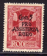 EGEO 1943 PRO ASSISTENZA EGEO CENT. 5 + 5c  MNH - Egeo (Occup. Tedesca)