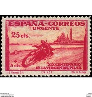 ES890SACF-L4220STRELTEOL.Spain.Esgane .RELIGION.VENIDA DE LA VIRGEN DE EL PILAR De ZARAGOZA.URGENTE.moto.1940.(Ed 903*) - Theologen