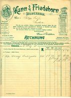 HILDESHEIM 1911 Rechnung Deko " Mann & Friedeborn - Käse- Und Buttergroßhandlung " - Alimentare