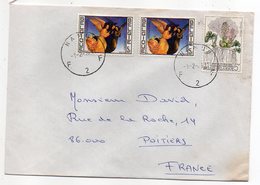 Belgique--1975--lettre De Wepion Pour Poitiers-(France) .cachets...composition De Timbres (anges + Fleur ) - Covers & Documents