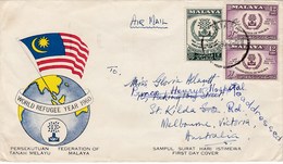 Malaya 1960 World Refugee Year Addressed, FDC - Malaya (British Military Administration)