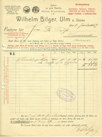 ULM Donau 1907 Rechnung Deko " Wilhelm Bilger - Käsegroßhandlung " - Food