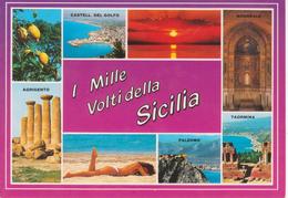 SICILIA - VEDUTINE MULTIVUES -I 1000 VOLTI DELLA SICILIA - PIN UP PALERMO MONREALE TAORMINA AGRIGENTO CASTELL. DEL GOLFO - Ohne Zuordnung