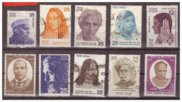 1956 INDIA 10 DIV. STAMPS USED - Collections, Lots & Series