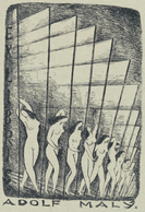 Ex Libris Adolf Maly - M. Hrabe (cliché) - Ex-libris