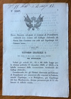 PREMILCUORE ROCCA S.CASCIANO - REGIO DECRETO 3/3/1867 ( ORIGINALE) DI " COSTITUZIONE DEL COLLEGIO ELETTORALE " - Décrets & Lois