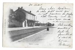 71  -  CPA  PIONNIERE  De  BUXY  -  TRAIN  ,  La  GARE   En  1903  ( Très  Animée  ) - Sonstige Gemeinden