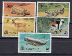 Tanzania 1977 Animals WWF Endangered Species Mi#82-86 Mint Never Hinged - Tanzania (1964-...)