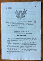 SAN LAZZARO PARMENSE - REGIO DECRETO 19/4/1870( ORIGINALE)  "....MARORE E S.DONATO D'ENZA SONO SOPPRESSI....." - Décrets & Lois