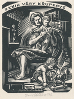 Ex Libris Věra Krupková - Emil Kotrba (1912-1983) Gesigneerd - Ex-Libris