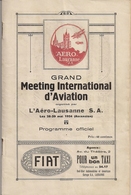 Aviation - Programme Du Meeting Lausanne-Blécherette 1924 - Superbe Et Rarissime - Publicidad