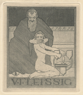 Ex Libris Vítězslav Fleissig - Stanislaus Kulhánek (1885-1970) Ets - Exlibris