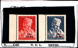 93391) ITALIA.-TRIESTE ZONA B (STT VUJNA)-1952-TRIESTE 1953 FISICO NICOLA TESLA 2 VAL MNH \** - Mint/hinged