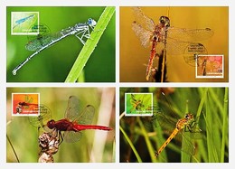 Liechtenstein 2020  Set 4 MC Maximum Card  Dragonflies  II Insect Insect - Sonstige