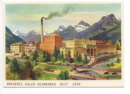 LITHO Brauerei Adler SCHWANDEN Mit Bahn - Schwanden