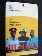 BARBADOS   $ 10 ,- MAGNETIC CARD ALARM NO;       Fine Used Card  ** 450 ** - Barbados (Barbuda)