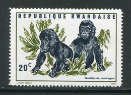 RWANDA- Y&T N°370- Neuf Avec Charnière * (singes-gorilles) - Gorilles