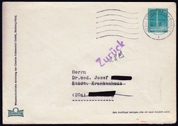 Germany Stolberg 1957 / Funkturm, Ausstelungshallen Berlin, Radio Tower / Postal Stationery / Grunenthal / Zuruck - Enveloppes Privées - Oblitérées