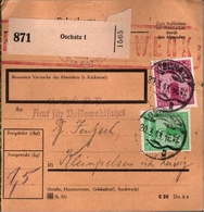 ! 1943 Paketkarte Deutsches Reich, Oschatz, Dienstmarken - Dienstzegels