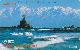 TC JAPON / NTT 310-101 B - Montagne Mer & Rochers ** ONE PUNCH ** - Mountain Sea & Rocks JAPAN Phonecard - Landschaften