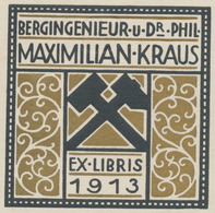 Ex Libris 1913 Bergingenieur U Dr Phil Maximilian Kraus -  - Ex-libris