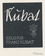 Ex Libris Franz Kubat - Roland Roveda (1928-2013) Gesigneerd - Exlibris