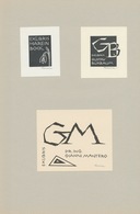 Ex Libris Marein Bock + Gustav Buxbaum + Gianni Mantero - Roland Roveda (1928-2013) Gesigneerd - Exlibris