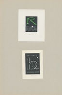 Ex Libris Ewald Rieve + Jaroslav Hecht - Roland Roveda (1928-2013) Gesigneerd - Ex-libris