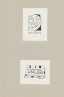 Ex Libris Rudolf Werba + Hans Kruse - Roland Roveda (1928-2013) Gesigneerd - Ex-libris