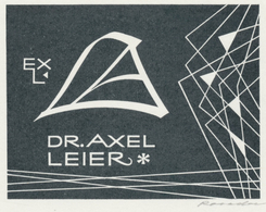 Ex Libris Dr Axel Leier - Roland Roveda (1928-2013) Gesigneerd - Ex-libris