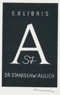 Ex Libris Dr Stanislaw Aulich - Roland Roveda (1928-2013) Gesigneerd - Exlibris