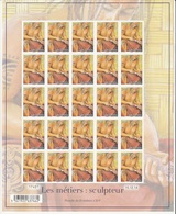 Polynésie Française / Tahiti - Planche / Feuille De 25 Timbres Neufs / 20 F / 10-12-2014 / Le Sculpteur - Nuevos